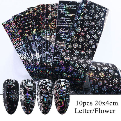 Nail Art 10Pcs Matte Metallic Foils Gold Silver Mirror Starry Paper Gel Stickers