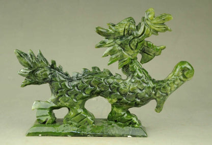 Exquisite Natural Jade Handmade Hand-carved Dragon Statues