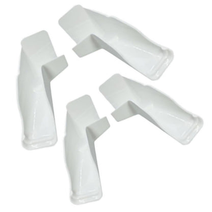 White RV Gutter Spout Set 4pcs Long Version For Camper Prevents Water Streaks