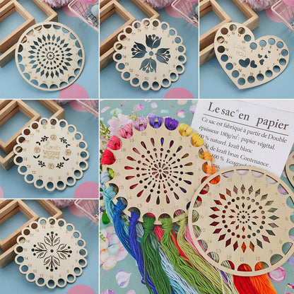 Embroidery Floss Organizers Wood Cross Stitch Needle Thread Storage Holder Tools