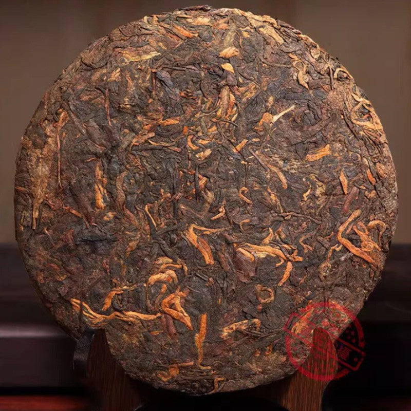 357g Authentic Pu'er Tea Ripe Tea Yunnan Qizi Cake Touchun Ancient Tree Tea Cake