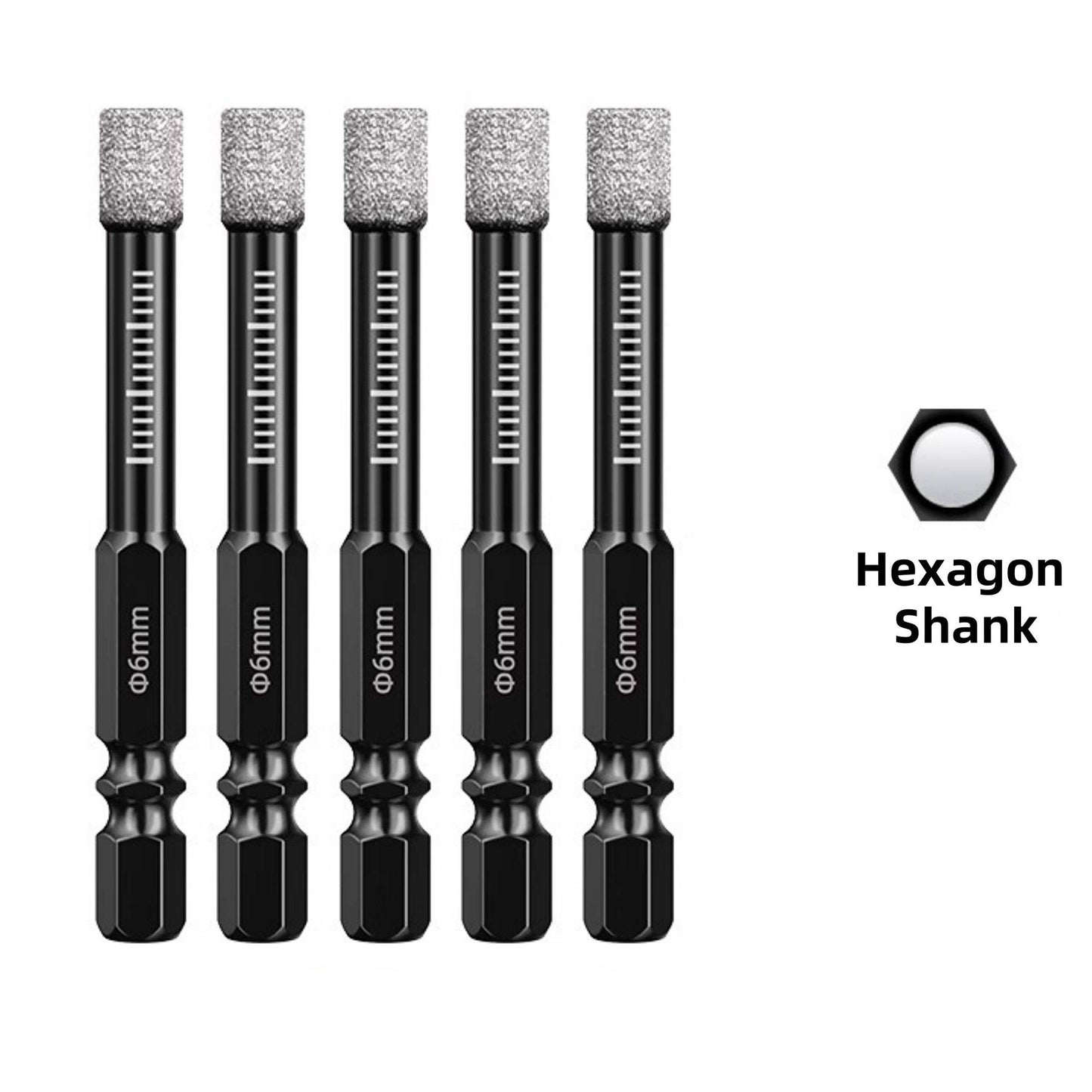 5Pcs/Set 6mm Dry Diamond Drill Bits For Ceramics Marble Porcelain Granite Glass