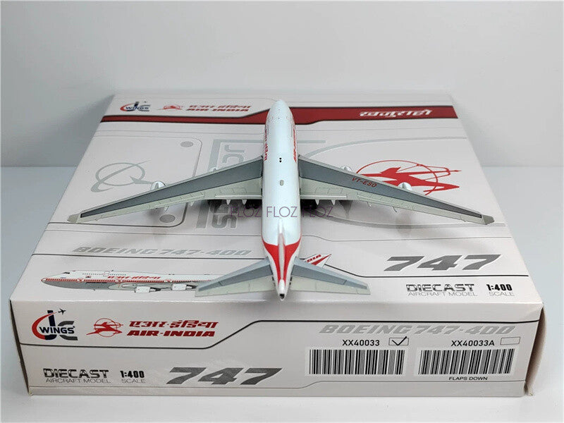 JC WINGS Air India for Boeing B747-400 VT-ESO 1:400 Aircraft Pre-built Model
