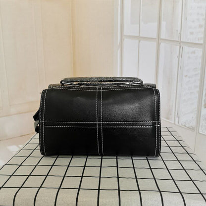 Handbag Synthetic Leather Shoulder Messenger Bag Boston 2 Straps Sling Bag Women