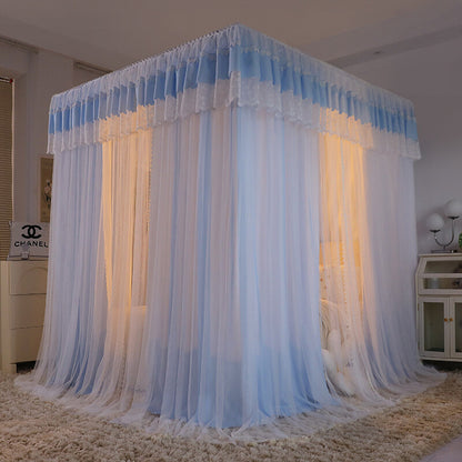 Double Layers Blackout Mosquito Net Princess Bed Dust Proof Bed Curtain Drapes