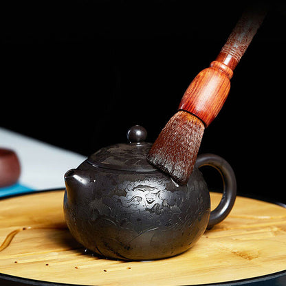 Handmade Tea Pot Dragon Carved Certificate Paper Master Pot Dragon Carved 9 Hole