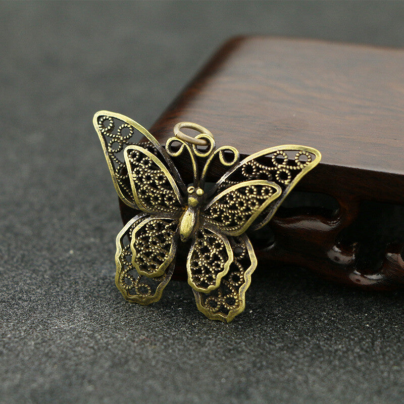 Tabletop Figurine Brass Hollow butterfly Animal Statue Sculpture Home Decor Gift
