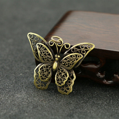 Tabletop Figurine Brass Hollow butterfly Animal Statue Sculpture Home Decor Gift