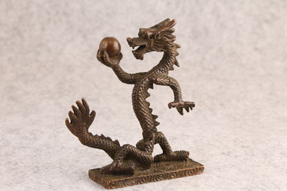 Bronze Dragon Figure Collection Statue Tea Pet Home Decor Ornamentation