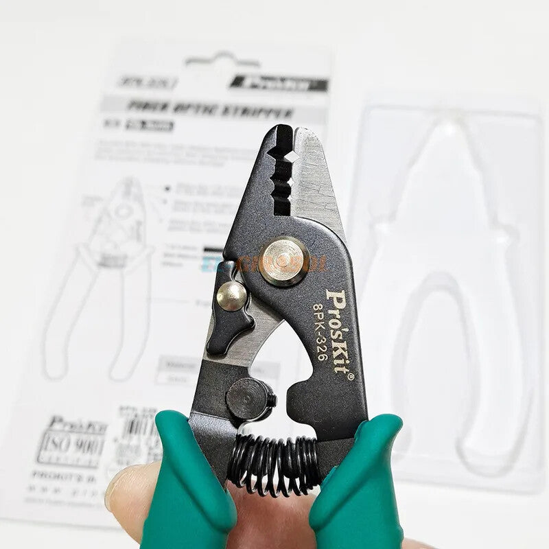 Fiber Optic Stripper Prokit 8PK-326 Clamp Fiber Stripping Pliers Tri-hole Fiber