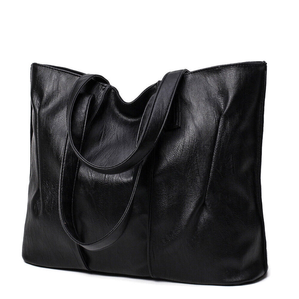 Ladies PU Handbag Large Capacity Tote Bag Women Travel Lightweight Multi Pockets