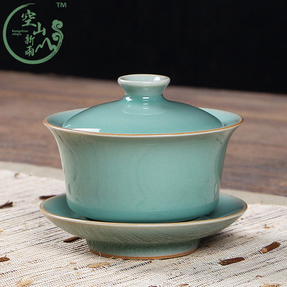 180ml Gaiwan Open Film Cover Bowl Longquan Celadon Kungfu Pot Tea Bowl Tea Cups