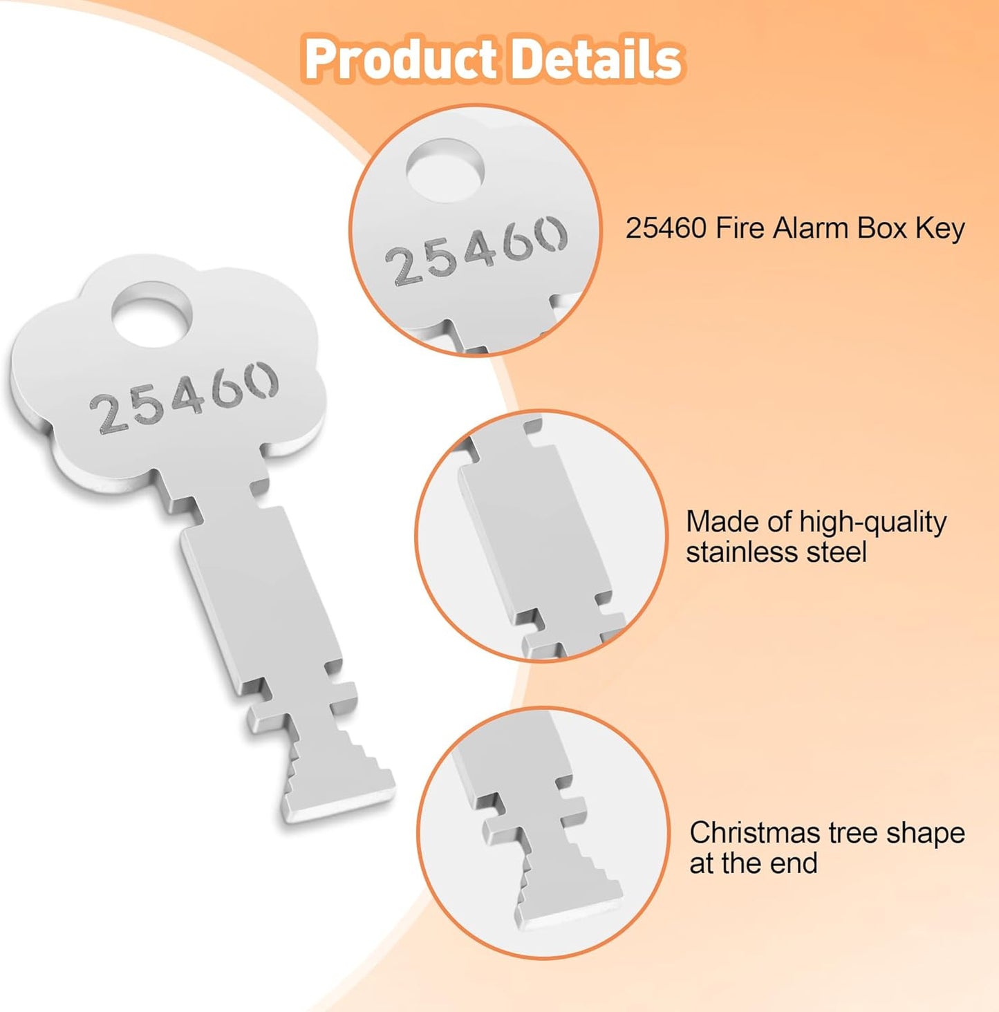 25460 Fire Alarm Box Key , Fits for Gamewell and Elevator Fire Master Alarm Box