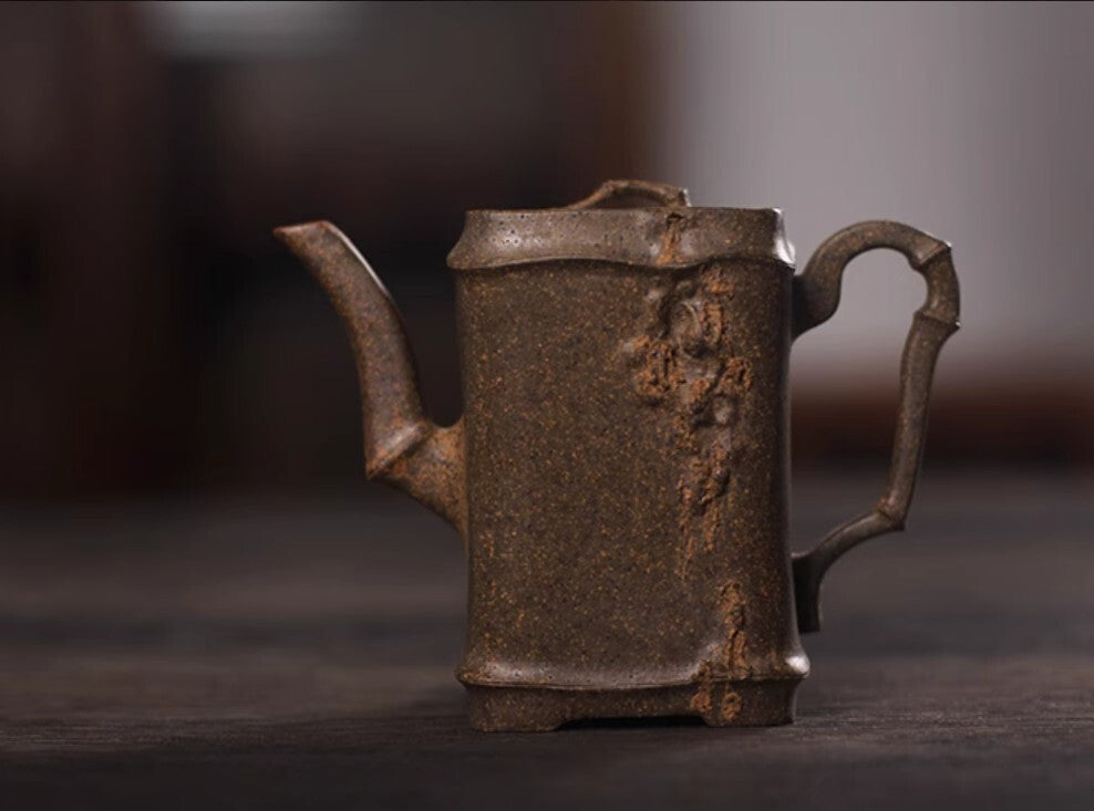 230cc chinese Yixing Handmade Zisha teapot Duan Clay Bamboo Gongfu Tea Pot