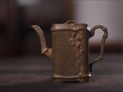 230cc chinese Yixing Handmade Zisha teapot Duan Clay Bamboo Gongfu Tea Pot