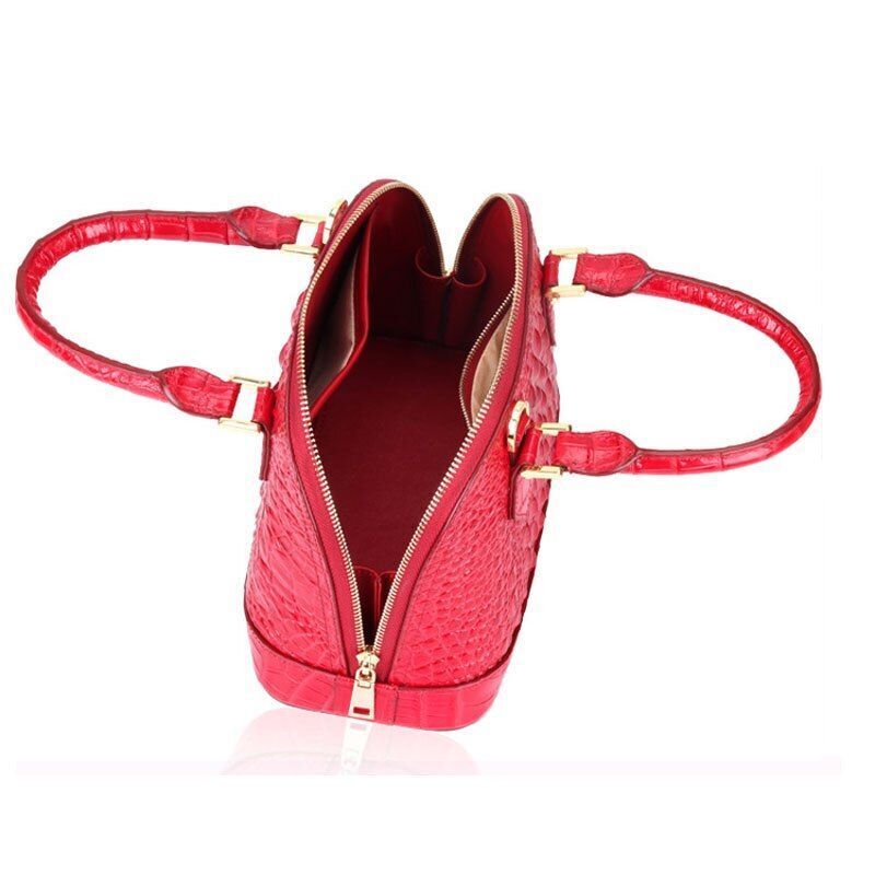 Handbag Leather Shoulder Bags Cowhide Tote Crocodile Pattern Genuine Leather Bag