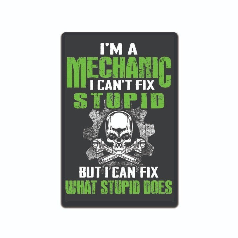 Mechanic Rules Tin Sign 8x12 Funny Metal Garage Shop Decor for Auto Mechanic Man