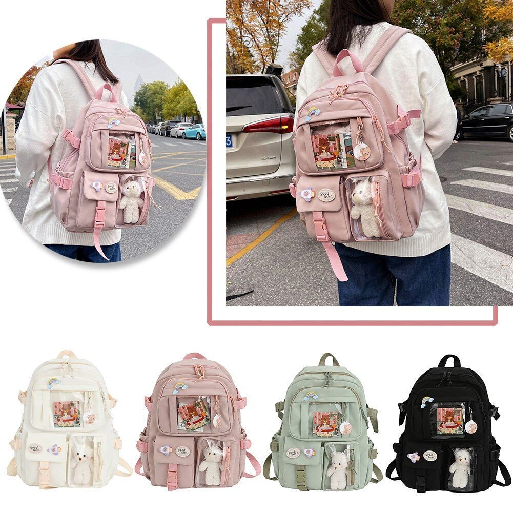 Vintage Women Patchwork Backpack Leisure School Student Large Handbag 40*30*10CM