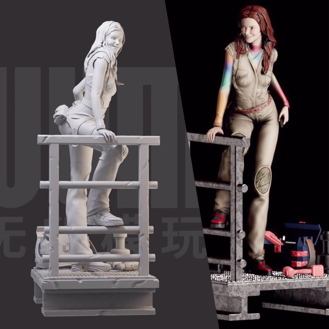 1/24 resin figures model Engineering Team Girl Unassembled Unpainted