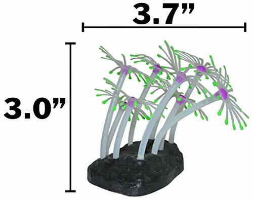 UV Glowing Silicone Faux Palythoa Coral Fish Tank Decoration with Weighted Base