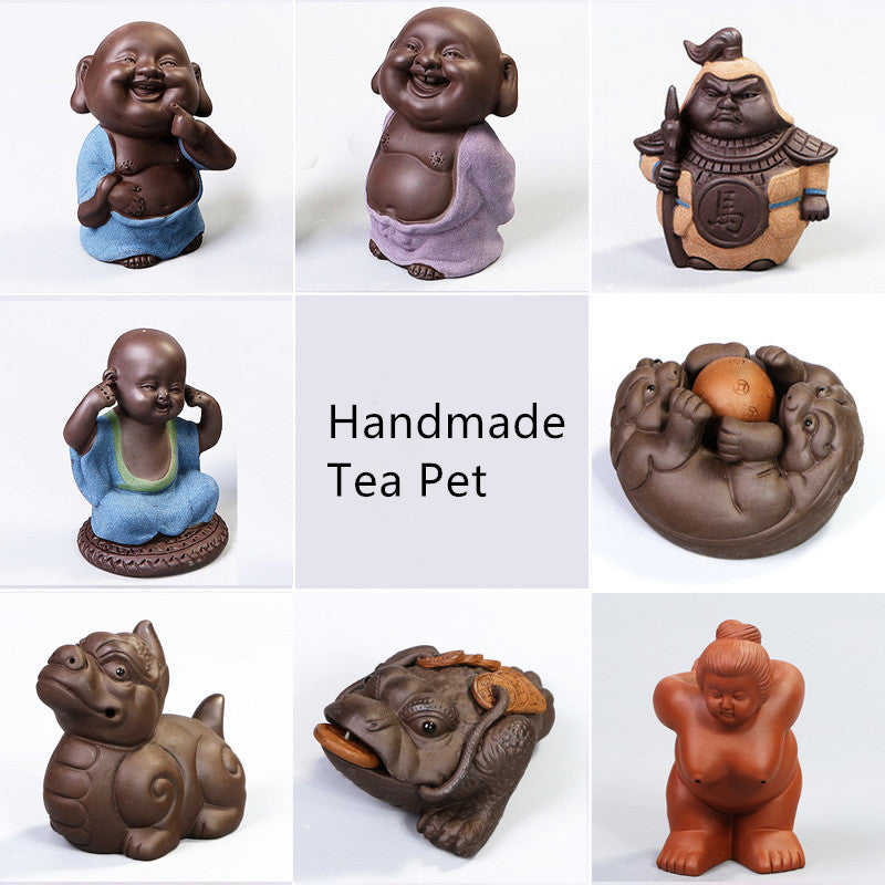Chinese Handmade Tea Pet Statue Historical Figurine Monk Tea Play Yixing Zisha