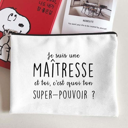 Canvas Makeup Bag White Cosmetic Beauty Organizer Toiletry Storage Pouch Purse