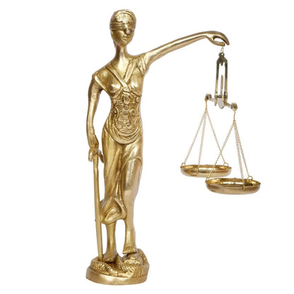 Brass Blind Folded Justice Lady Lawyer Judge Statue Idol Sculpture Figurine