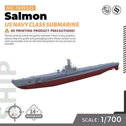 SSMODEL SS700952S 1/700 Military Model US Navy Salmon Class Submarine Full Hull