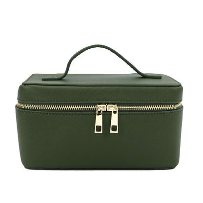 Leather Travel Case Bag Portable Hanging Makeup Organizer Cosmetic Bag For Women