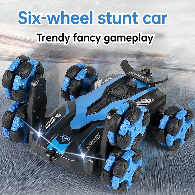 Six-wheel stunt car spray drift four-wheel drive remote control off-road light-5