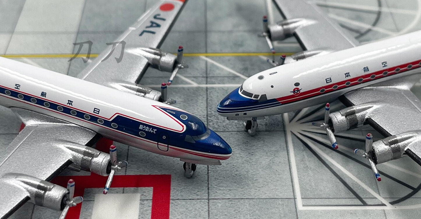 2PCS 1:400 JAPAN AIRLINES JAL DC-4 Passenger Airplane Diecast Aircraft Model