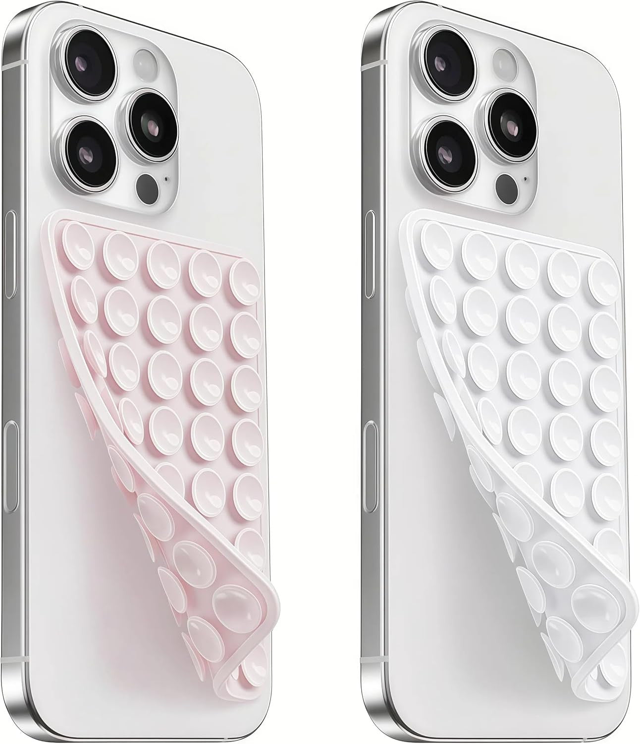 2 Pack Silicone Suction Cup Phone Case Mount Double Sided, Sticky Phone Grip wit