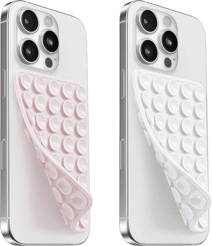 2 Pack Silicone Suction Cup Phone Case Mount Double Sided, Sticky Phone Grip wit