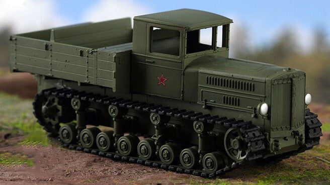 Easy Model WWII Soviet artillery heavy trailer transport 1/72 FINISHED MODEL