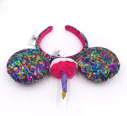 Kids New Hat Disney Parks Candle 2020 Minnie Ears Sequins Multicolor Headband
