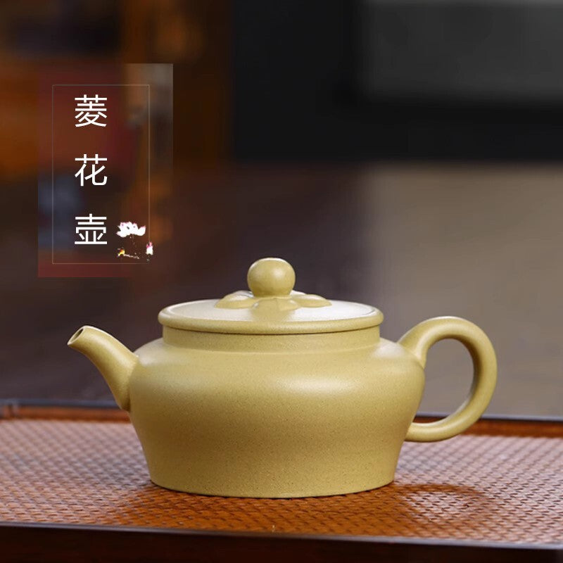 180cc chinese Yixing Handmade Zisha Green Clay Teapot LingHua GongFu Hu Tea Pot