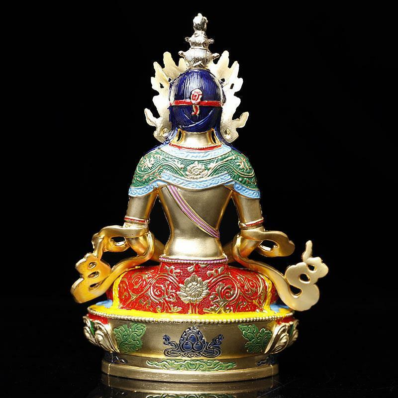 Handpainted Home Amitayus Amitabha Meditation Buddha of wealth luck statue