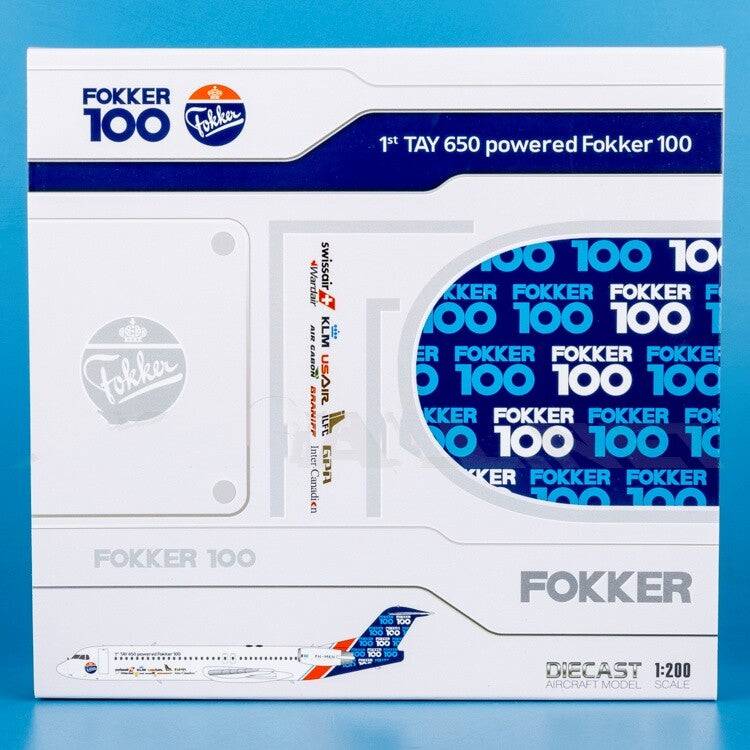 1:200 Geminijets Fokker TAY 650 powered Fokker 100 Airplane Diecast Model