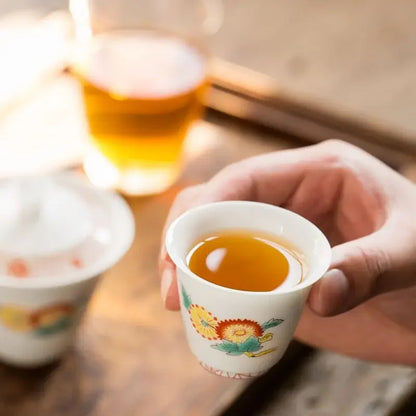 Kiln White Porcelain Teacup Kung Fu Tea Set Single Cup Porcelain Master Cup
