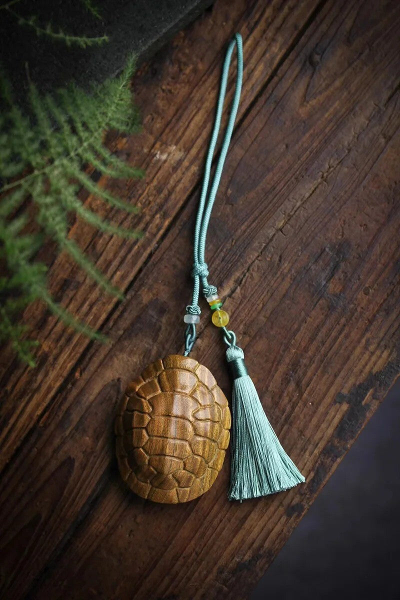 Solid Wood Carving Mascot Ornaments Green Sandalwood Hand Carved Hangings