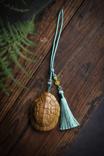 Solid Wood Carving Mascot Ornaments Green Sandalwood Hand Carved Hangings
