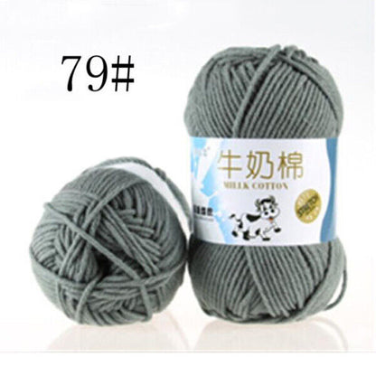 Hot Sale 50g Hand-woven Chunky Yarn Soft Milk Cotton Knitting Baby wool yarn