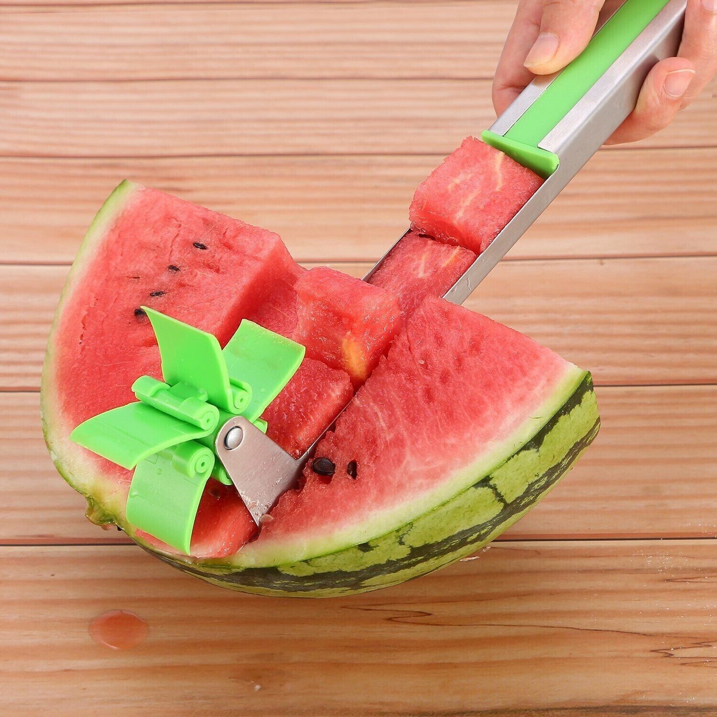 Premium Watermelon Slicer Cutter Windmill Fruit Melons Corer Stainless Steel US