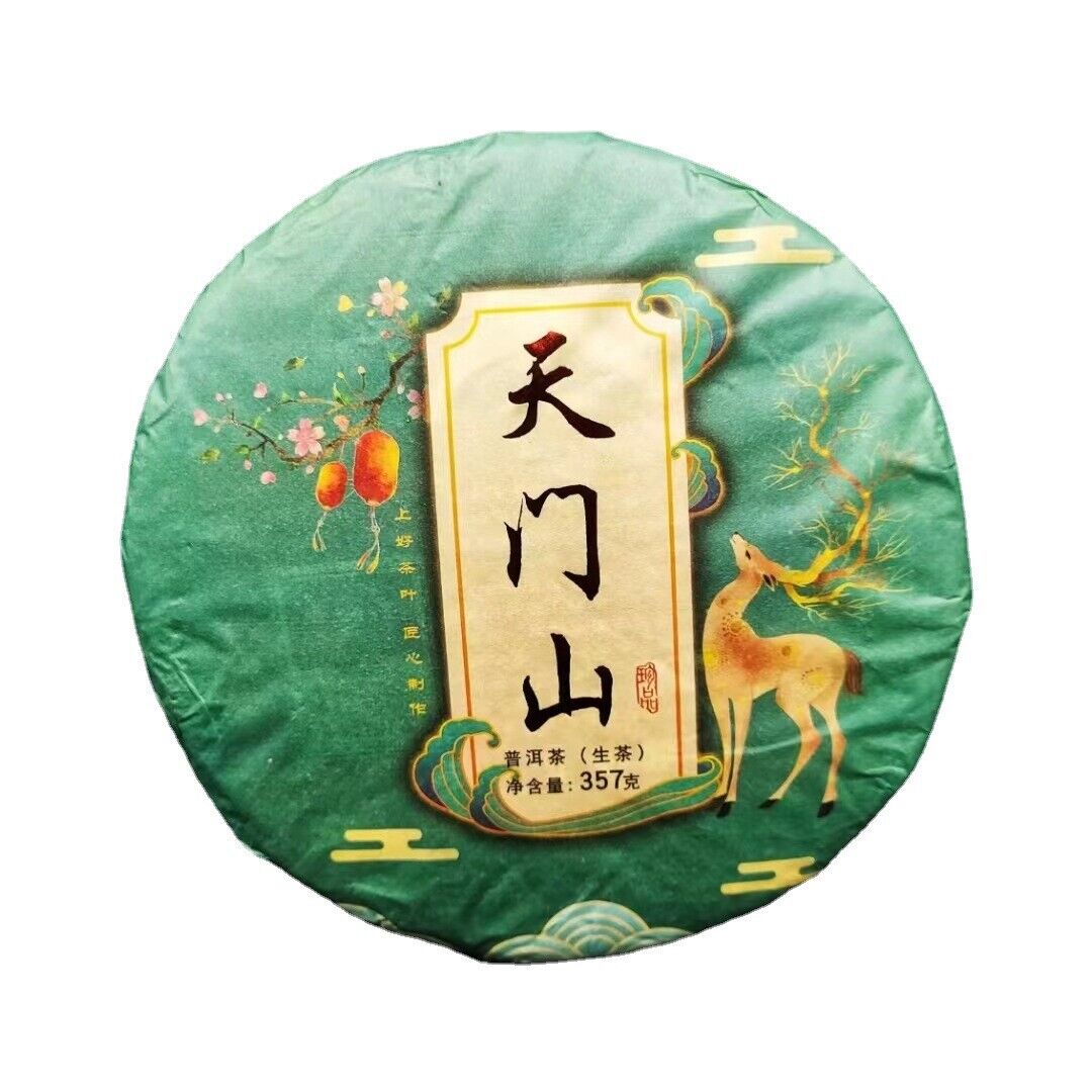 357g Yunnan Tea Tianmenshan Wildflower Fragrance Puerh Raw Tea Ancient Cake Tea