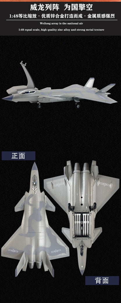 1:48 45CM J-20 Stealth Fighter Jet Aeroplane Diecast Military Aircraft Model