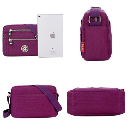 Waterproof Nylon Messenger Bag Small Shoulder Purse Crossbody Handbags 25*9*17CM