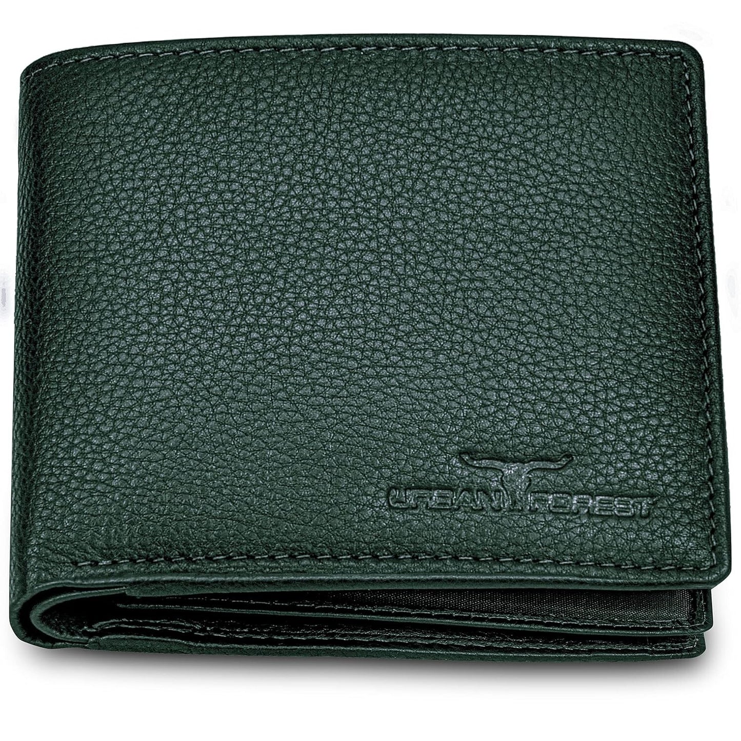 New Green Bi-Fold Leather Men's Wallet RFID Protection Gift Item