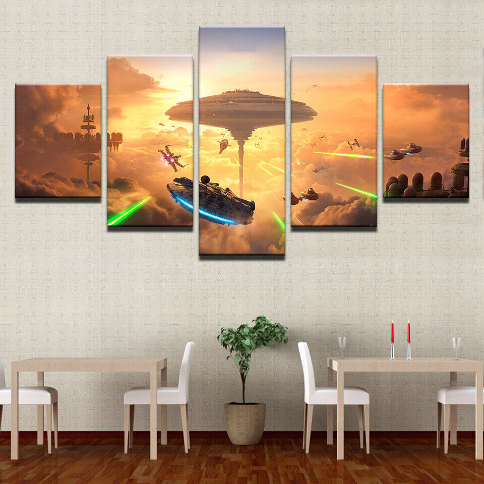 Star Wars Spacecraft Battlefront Canvas Prints Painting Wall Art Home Decor 5PC