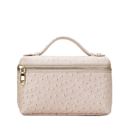 Handbag Embossed Ostrich Leather Portable Bag Small Clutch Bag Purse 19*12*6 CM