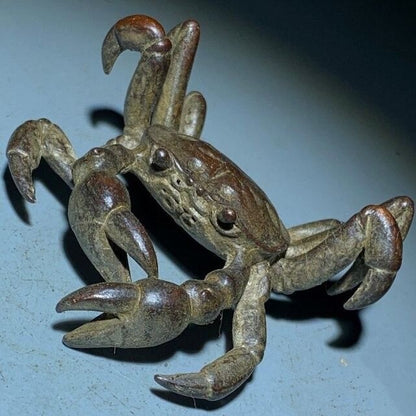 Rare Fortune Art Bronze Crab Figure Statue Collectable Tea Pet Table Decor